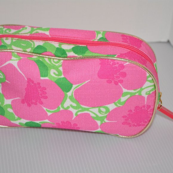 Lilly Pulitzer For Estee Lauder Cosmetic Bag Makeup Tote Pink Green Floral 5 x 9 - Picture 4 of 9